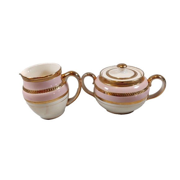 Vintage Sadler Sugar Bowl and Creamer Pitcher Made in Staffordshire, England Tea - Picture 2 of 12
